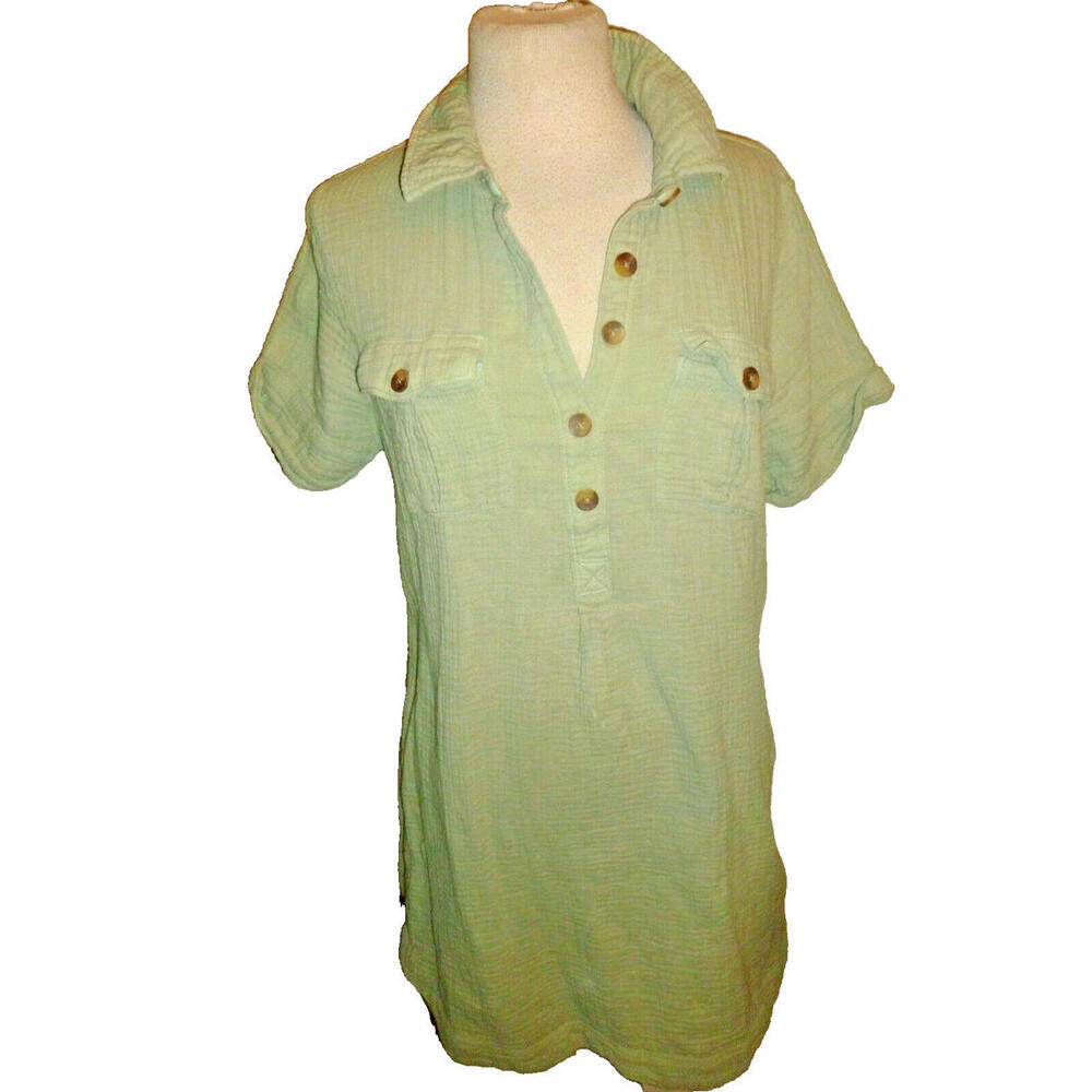 Vineyard Vines Performance Mini Tunic Dress Seersucker Harbor Olive Cotton 10